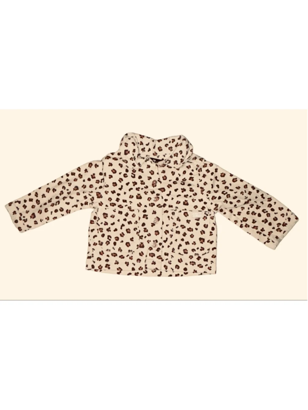 Girls 7 For All Mankind Leopard Print Matching Set, Size 12m, Beige and Brown